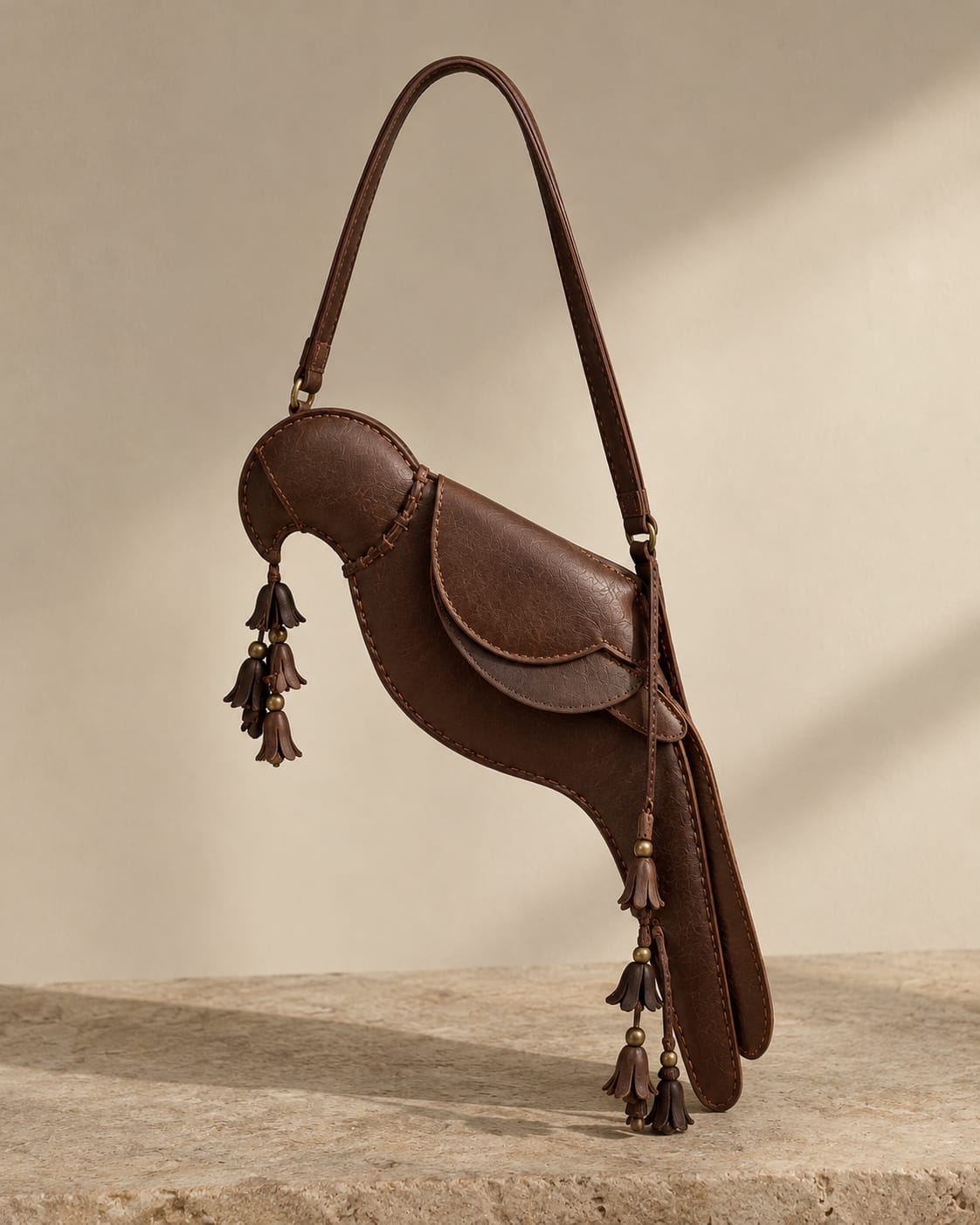 Kili Sculptural Parakeet Bag in emerald boxcalf